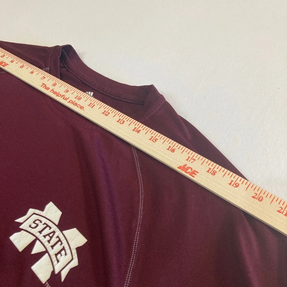 Adidas Mississippi State Bulldogs Climalite Shirt Mens‎ L Maroon Performance